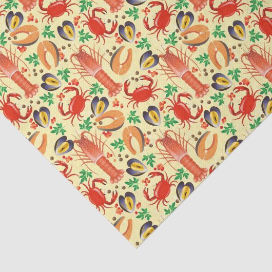 Seafood Patroon Tissuepapier (Detail)