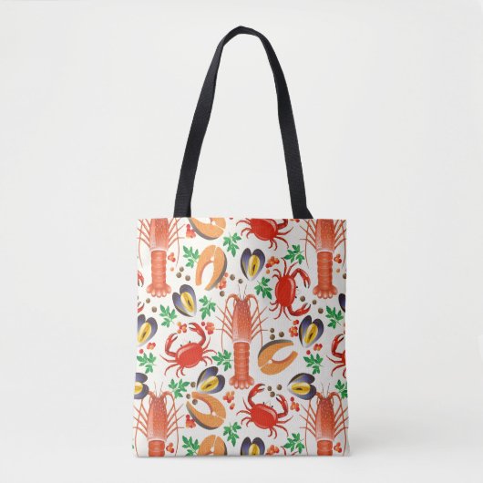 Seafood Patroon Tote Bag (Voorkant)