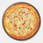 Seafood Pizza Ronde Sticker (Voorkant)