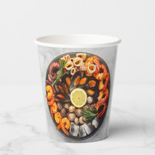 Seafood Platter Papieren Bekers (Achterkant)
