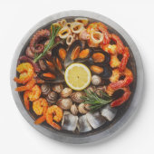 Seafood Platter Papieren Bordje (Voorkant)