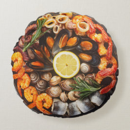 Seafood Platter Rond Kussen