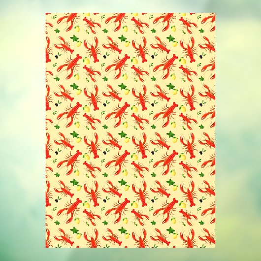 Seafood Restaurant Lobster Pattern Large Raamsticker (Vel 3)