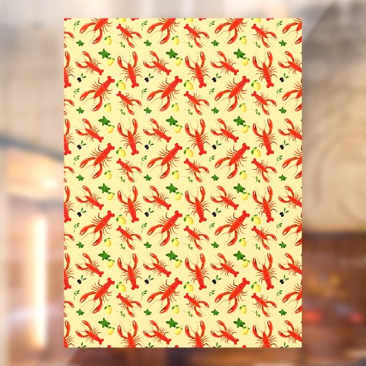 Seafood Restaurant Lobster Pattern Large Raamsticker (Vel 2)