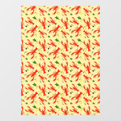 Seafood Restaurant Lobster Pattern Large Raamsticker (Vel)