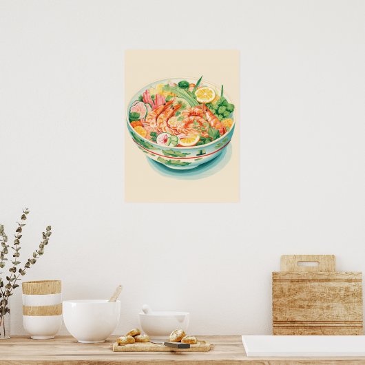 Seafood Symphony: een feest in een kom Poster (Keuken)