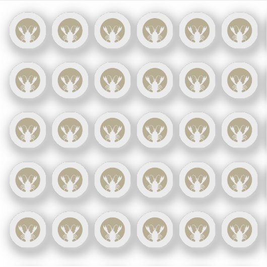 Seafood Wedding Place Cards Meal Choice Sticker (Voorkant)