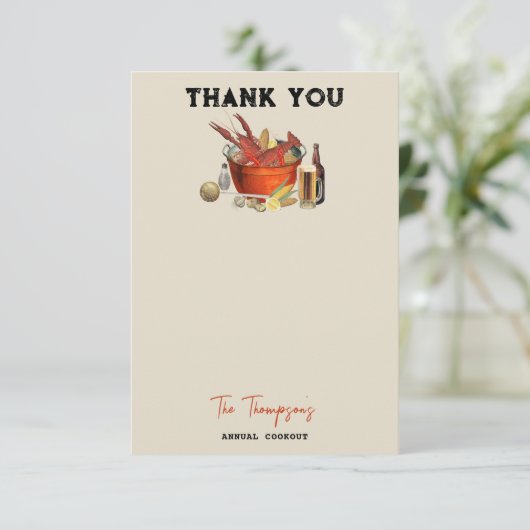 Seafood Zomer Jaarlijkse Crawfish Boil Party Bedankkaart (Staand voorkant)