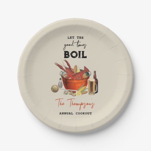 Seafood Zomer Jaarlijkse Crawfish Boil Party Papieren Bordje (Voorkant)