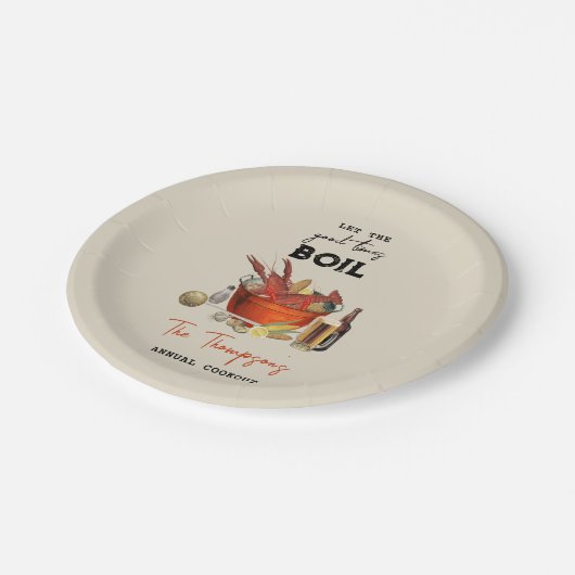 Seafood Zomer Jaarlijkse Crawfish Boil Party Papieren Bordje (Gekanteld)