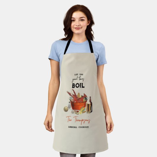 Seafood Zomer Jaarlijkse Crawfish Boil Party Schort (Gedragen)