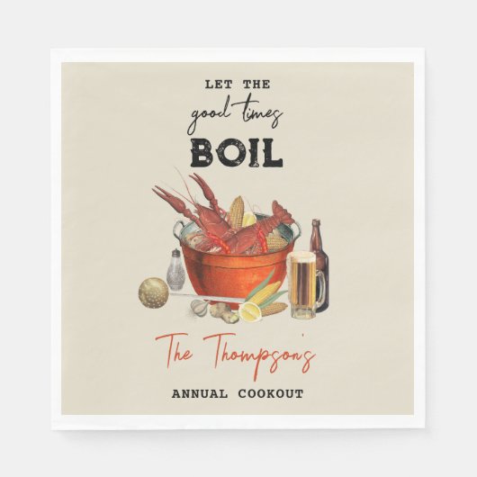 Seafood Zomer Jaarlijkse Crawfish Boil Party Servet (Voorkant)