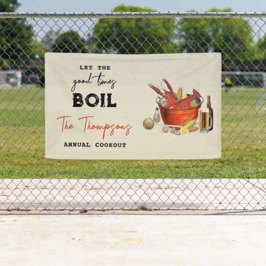 Seafood Zomer Jaarlijkse Crawfish Boil Party Spandoek (Insitu)