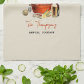 Seafood Zomer Jaarlijkse Crawfish Boil Party Theedoek (Gevouwen)