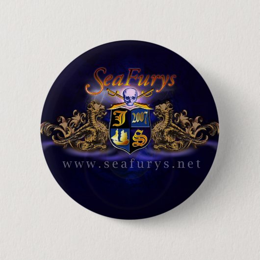 SeaFurys Shield (Blue)-Button Ronde Button 5,7 Cm (Voorkant)