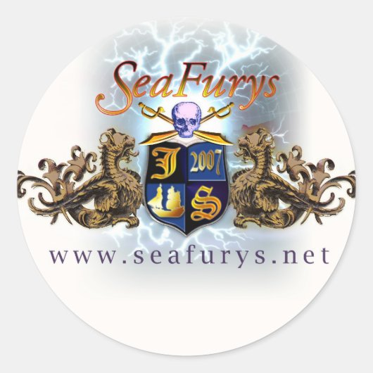SeaFurys Shield (witte) Stickers (Voorkant)