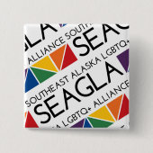 SEAGLA Square Logo Pin Vierkante Button 5,1 Cm (Voorkant)