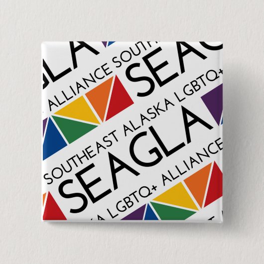 SEAGLA Square Logo Pin Vierkante Button 5,1 Cm (Voorkant)