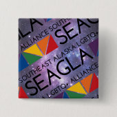 SEAGLA Square Space Logo Pin Vierkante Button 5,1 Cm (Voorkant)