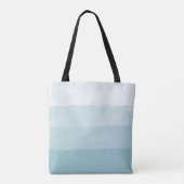 Seaglass Aqua Waterverf Ombre Monogram Tote Bag (Achterkant)