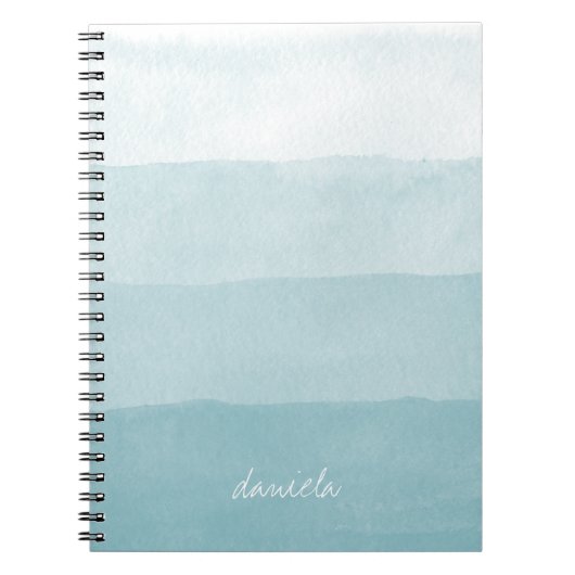 Seaglass Aqua Waterverf Verloopkleurenblok Notitieboek (Voorkant)