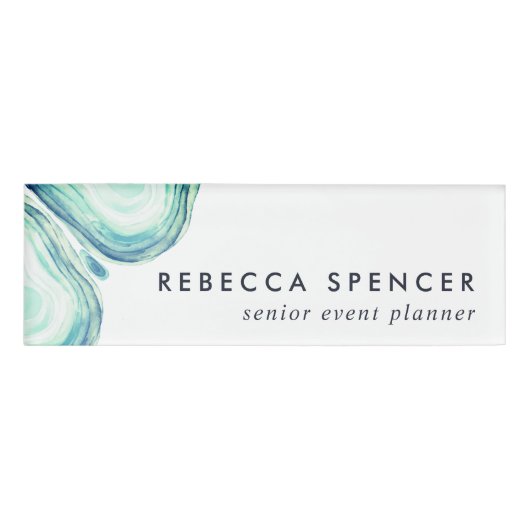 Seaglass Geode Naambadge (Voorkant)