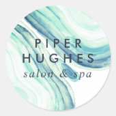 Seaglass Geode Ronde Sticker (Voorkant)