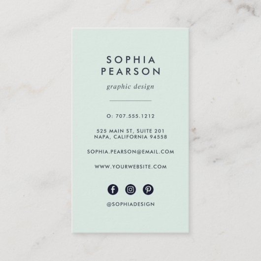 Seaglass Geode | Verticale sociale media Visitekaartje (Achterkant)