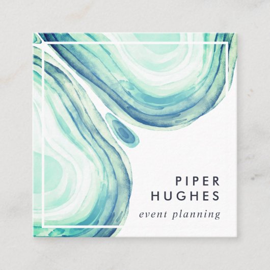 Seaglass Geode Vierkante Visitekaartje (Voorkant)