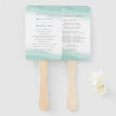 Seaglass getijden bruiloft programma handwaaier (Voorkant en achterkant)