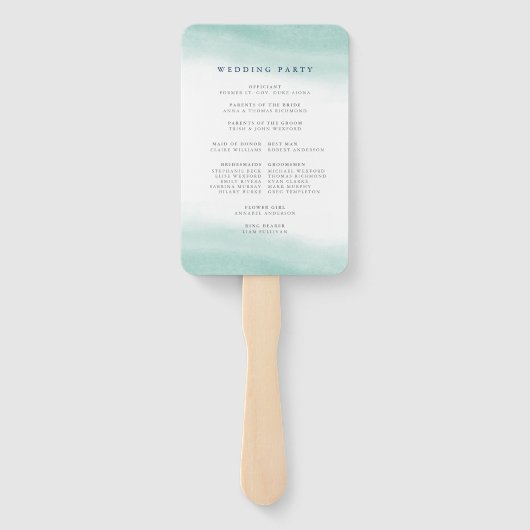 Seaglass getijden bruiloft programma handwaaier (Achterkant)