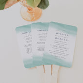 Seaglass getijden bruiloft programma handwaaier