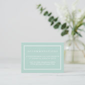 Seaglass Green Wedding Hotel Accommodatie Cards Informatiekaartje (Staand voorkant)