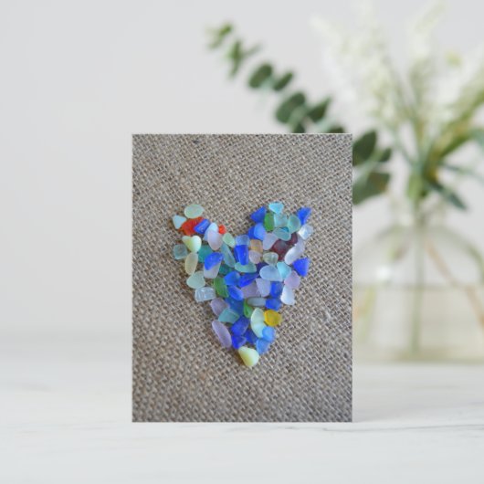 Seaglass Heart1 Briefkaart (Staand voorkant)