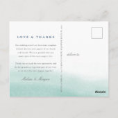 Seaglass Kust Waterverf Bruiloft Dank u Briefkaart (Achterkant)