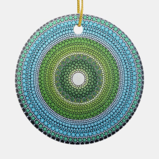 Seaglass Mandala Keramisch Ornament (Voorkant)