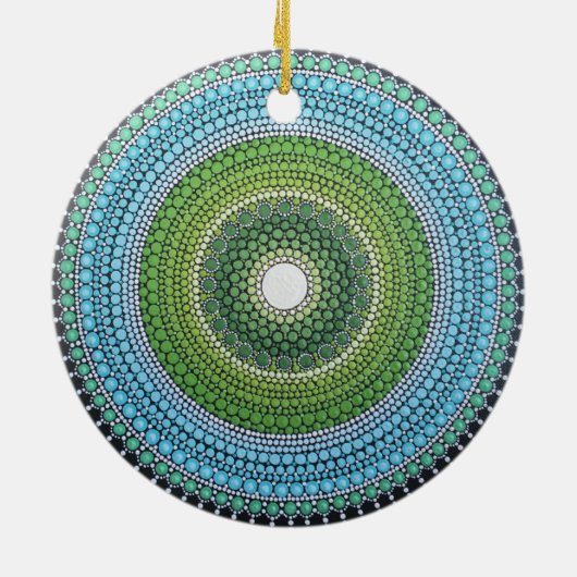 Seaglass Mandala Keramisch Ornament (Achterkant)