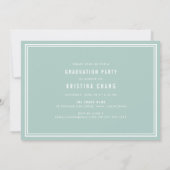 Seaglass Painted Stripe Photo Graduparty Kaart (Achterkant)