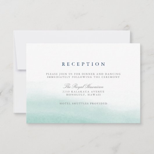 Seaglass Tides Bruiloftsreceptie Bijkaart Kaart (Voorkant)