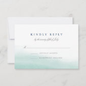 Seaglass Tides Wedding RSVP Kaartje (Voorkant)