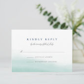 Seaglass Tides Wedding RSVP Kaartje (Staand voorkant)