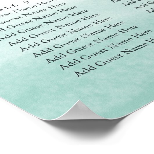 Seaglass Tides Wedding Seating Chart Poster (Hoek)