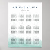 Seaglass Tides Wedding Seating Chart Poster (Voorkant)
