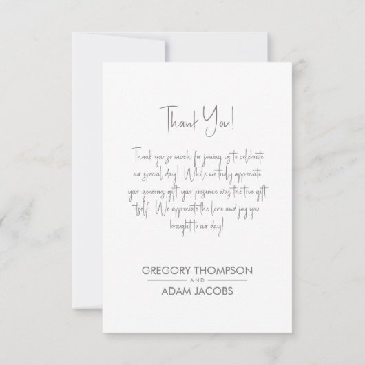 Seaglass Waterverf Gold Accent Weddenfoto Bedankkaart (Achterkant)