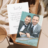 Seaglass Waterverf Gold Accent Weddenfoto Bedankkaart