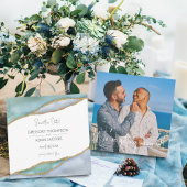 Seaglass Waterverf Gold Accent Weddenfoto Save The Date