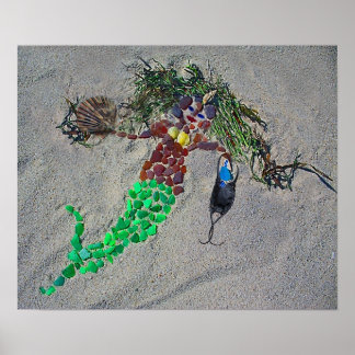 SeaGlassMermaid11x14Wrap Poster