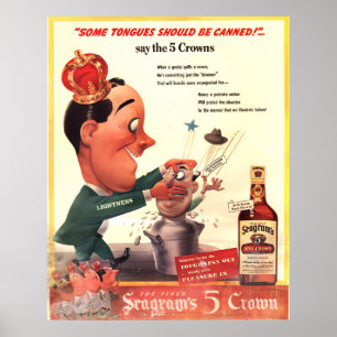  Seagram's 5-Crown Ad Life Magazine Poster