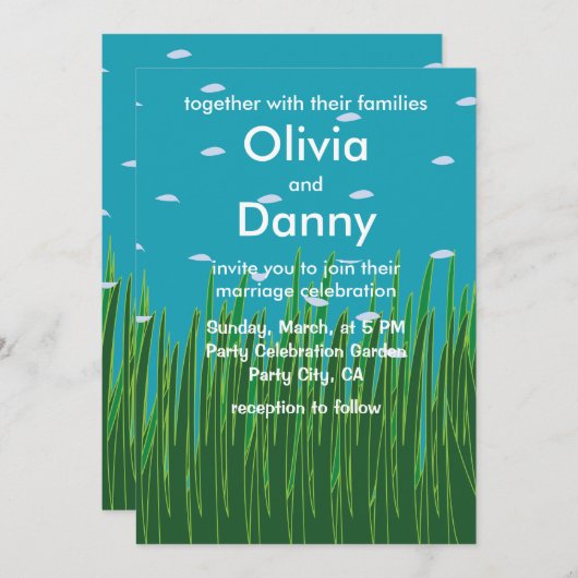 Seagrass Meadow Onderwater Seaside Beach Wedding Kaart (Voorkant / Achterkant)