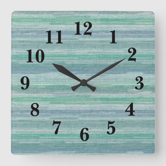 Seagrass Texture Beach Decor Vierkante Klok (Voorkant)